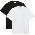 Calvin Klein Erkek Ss Badge Tee 2pk Lv04rd248g Tişört, Çoklu (Siyah/Parlak Beyaz), M