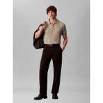 Calvin Klein Erkek Ss Dbl Mercerızed Emblem Jacquar Polo T-Shirt LV04LE203G2GB - Bej - 2XL