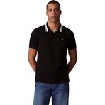 Calvin Klein Erkek SS Monogram Pique Tipped Polo Tişört Black L