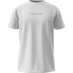 Calvin Klein Erkek T-Shirt CK Kısa Kollu Yuvarlak Yaka Baskılı Ürün NM2170E S/S Bisiklet Yaka, Beyaz (Classic White W/ Blue Descent Logo), L