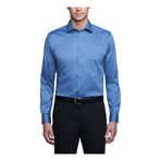 Calvin Klein Erkek Ütü Yapmayan Dar Kesim Düz Nokta Yaka Elbise Gömlek, Iris, 41,9 cm Boyun 86,38 cm-88,9 cm Kol, Tozlu Mavi, 16" Neck 32"-33" Sleeve