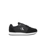 Calvin Klein Erkek Yuvarlak Burun Lamine Deri Bağlamalı Orta Kalın Topuk Siyah Sneaker