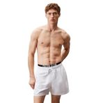 Calvin Klein Erkek Yüzme Şortu Medium Double Orta Boy, Ycd - Beyaz, XL