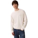 Calvin Klein Eu Ls Cotton Relaxed Crewnk Swea Erkek Kazak, Beyaz, L