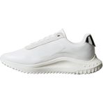 Calvin Klein Eva Runner Lace Up Mat Mix Kadın Spor Ayakkabı, Bright White/Marshmellow/Silver, 36