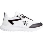 Calvin Klein Eva Tabanlı Karışık Materyal Runner Sneaker, 44, YM0YM01439 01W, BEYAZ-SİYAH, Erkek