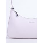 Calvin Klein Fermuar Kapamalı Logo Kabartmalı Omuz Çantası, Standart, LV04F3096G, Mor, Kadın