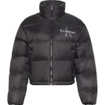 Calvin Klein Graphic Logo Puffer Jacket Kadın Ceket, Siyah, L