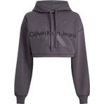 Calvin Klein Hero Monologo Short Hoodie Gri Kadın Sweatshirt