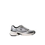 Calvin Klein Hike Runner Laceup Mesh Mix Met Sneaker Gri, 45, YM0YM01402, Silver/Black/Marshmallow, Erkek