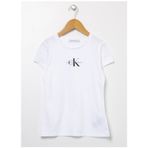 Calvin Klein IG0IG01470 Düz Beyaz Kız Çocuk T-Shirt