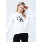 Calvin Klein J20J219140YAF Bisiklet Yaka Normal Kalıp Beyaz Kadın Sweatshirt