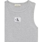 Calvin Klein Jeans A - WOVEN LABEL 2X2 COTTON RIB T Kadın Gri Bluz LV047C201G-P79