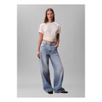 Calvin Klein Jeans Baskılı T-Shirt SS SEASONAL GRAPHIC BOXY TEE, L, 5003342933, Krem, Kadın
