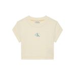 Calvin Klein Jeans Baskılı T-Shirt STRIPED MONOLOGO BABY RIB TEE, M, 5003342935, Sarı, Kadın