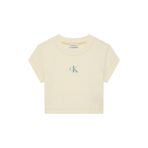 Calvin Klein Jeans Baskılı T-Shirt STRIPED MONOLOGO BABY RIB TEE, S, 5003342935, Sarı, Kadın