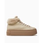 Calvin Klein Jeans Bold Platform Lace Up Sneaker - 40 / Eggshell/Savannah Tan