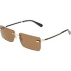 Calvin Klein Jeans Ckj 25206S 719 61 Unisex Dikdörtgen Gold Metal Güneş Gözlüğü - Altın