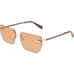 Calvin Klein Jeans Ckj 25207S 721 62 Unisex Geometrik Gold Metal Güneş Gözlüğü - Altın
