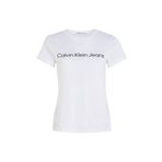 Calvin Klein Jeans CORE INSTIT LOGO SLIM FIT TEE Kadın T-shirt, Beyaz, S