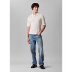 Calvin Klein Jeans Düğmeli Yaka Regular Fit Düz Kırık Beyaz Erkek Kazak LV04RC306GYAS Ss Smth Cttn Wffl Pl - XL
