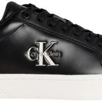 Calvin Klein Jeans Erkek CLASSIC CUPSOLE MONO LTH Spor Ayakkabı Black/Bright White 40