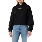 Calvin Klein Jeans J20J221329 Kapüşon Yaka Baskılı Siyah Kadın Sweatshirt