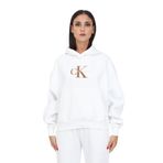 Calvin Klein Jeans J20J221953YAF Kapüşon Yaka Beyaz Kadın Sweatshirt