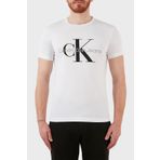 Calvin Klein Jeans J30J320935-YAF CORE MONOGRAM Beyaz Erkek Bisiklet Yaka Düz T-shirt