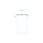 Calvin Klein Jeans J30J322552YAF Bisiklet Yaka Baskılı Beyaz Erkek T-Shirt
