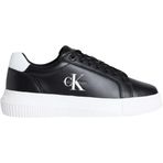 Calvin Klein Jeans Kadın CHUNKY CUPSOLE MONO LTH WN Spor Ayakkabı Black/Bright White 36
