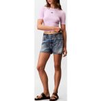 Calvin Klein Jeans Kadın Modal Fitilli Mor T-shirt LV044C901G-XEF
