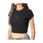 Calvin Klein Jeans Kadın MONOLOGO BABY RIB TEE T-Shirts Black XS