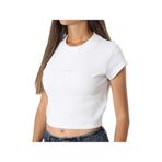 Calvin Klein Jeans Kadın MONOLOGO BABY RIB TEE T-Shirts Bright White M