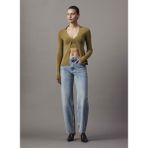 Calvin Klein Jeans Kare Yaka Standart Düz Yeşil Kazak Kadın J20J224805LFF - M