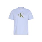 Calvin Klein Jeans Standart Fit Baskılı T-Shirt Hero Ss Classic Monologo Cneck T, M, 5003342882, Mavi, Kadın