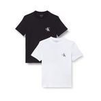 Calvin Klein Kadın A- Logo CN 2 Pack Tee T-shirt Black W/White M
