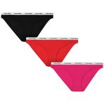Calvin Klein Kadın Bikini 3Lü Paket Iç Giyim, Çok Renkli, Xs
