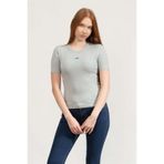 Calvin Klein Kadın Bisiklet Yaka T-Shirt Gri
