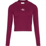 Calvin Klein Kadın Bordo Calvin Klein Ls Monologo Baby Tee Kadın Bordo Uzun Kollu T-Shirt - XS