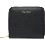 Calvin Klein Kadın Bozuk Para Bölmeli Metalik Logo Kabartmalı Fermuarlı Deri Siyah Cüzdan LV04F1120G-332