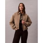 Calvin Klein Kadın Çentikli Yaka Uzun Kol Fermuar Kapama Kahverengi Ceket LV047E508G-VFU - XL
