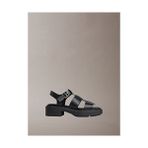 Calvin Klein Kadın Chunky Fisherm Deri Sandalet - Siyah