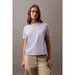 Calvin Klein Kadın Ck Flocked Logo T-Shirt - Açık Mor