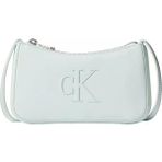 Calvin Klein Kadın Ck Logo Desenli Ayarlanabilir Askılı Fermuarlı Gri Omuz Çantası LV04F1125G-U3L