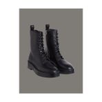 Calvin Klein Kadın Concave Welt Lace Up Bot - Siyah