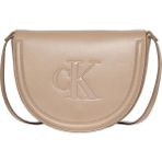 Calvin Klein Kadın Deri Uzun Ayarlanabilir Sap Ck Yazı Desenli Bej Omuz Çantası LV04F3221G-VFU