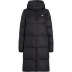Calvin Klein Kadın Down Long Puffer Mont, Kapüşonlu, Fermuarlı, Siyah, XL