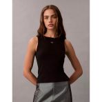 Calvin Klein Kadın Etiketli Pamuklu Fitilli Siyah AtletLV047C201G-UB1