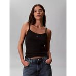Calvin Klein Kadın Ip Askılı Kare Yaka Ck Logo Işlemeli Siyah Atlet LV047G208G-UB1 - XL